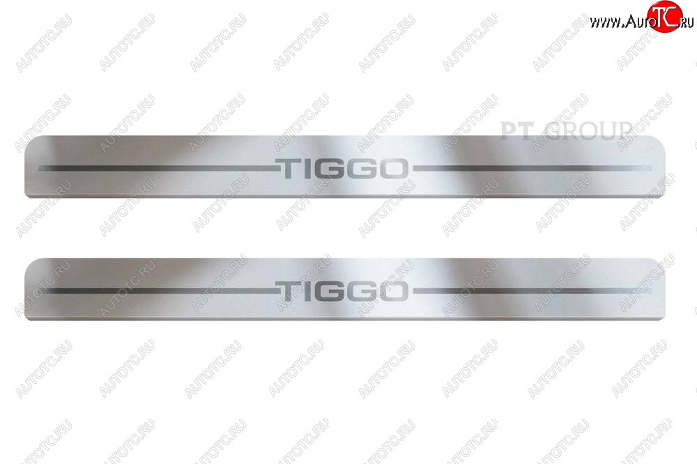 2 359 р. Пороги накладки Petroil Tuning  Chery Tiggo 4 (2018-2024) (полированная нержавейка)  с доставкой в г. Калуга