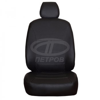Чехлы сидений (экокожа, 2 передних) ПЕТРОВ Орегон Front Hyundai Solaris 1 седан RBr дорестайлинг (2010-2014)  (Черный)