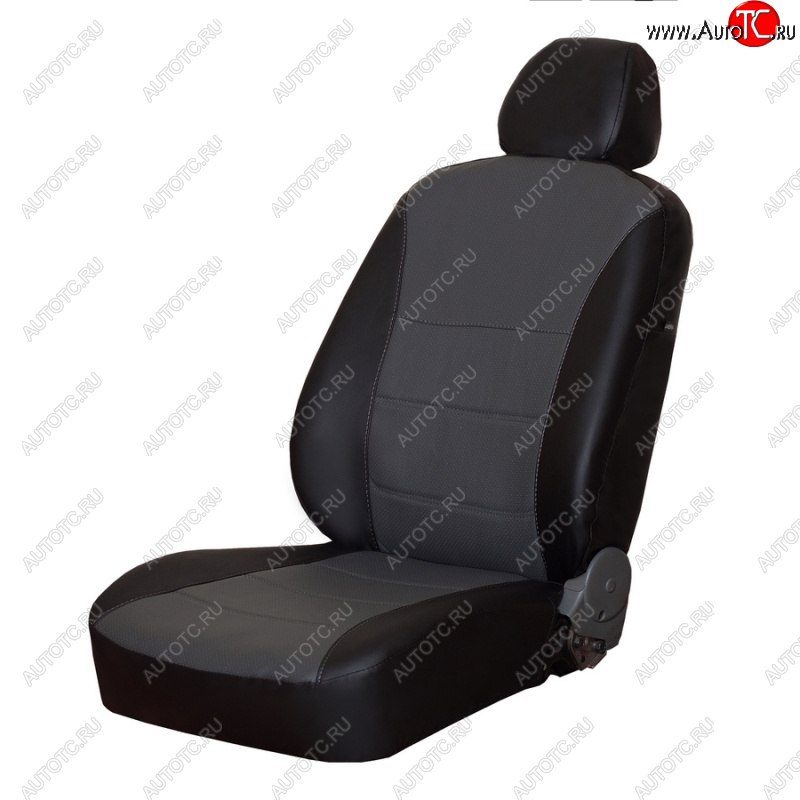 4 749 р. Чехлы сидений (экокожа, 2/3, airbag, №2) ПЕТРОВ Орегон  Renault Duster  HS (2015-2021) (черный/серый)  с доставкой в г. Калуга