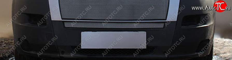 2 799 р. Защитная сетка в бампер (ячейка 3х7 мм, нижняя) Alfeco Стандарт  Fiat Ducato  250 (2006-2014) (Хром)  с доставкой в г. Калуга