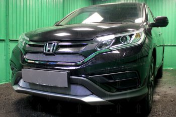           Защита радиатора Honda CR-V IV 2015-2017 2.0 chrome низ Honda (Хонда) CR-V (СР-В)  RM1,RM3,RM4 (2014-2018) RM1,RM3,RM4 рестайлинг  (хром)