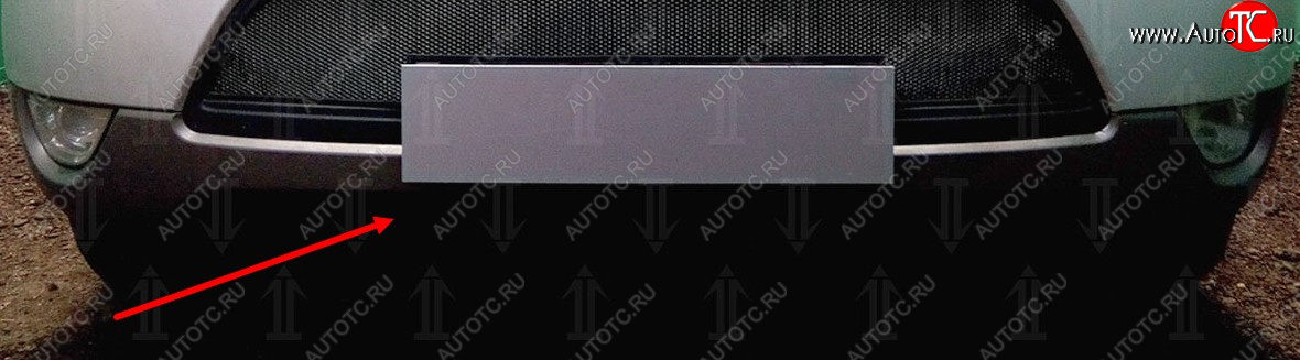 2 689 р. Защитная сетка радиатора в бампер (ячейка 3х7 мм, низ) Стрелка11 Стандарт  Hyundai IX55 (2008-2012) (черная)  с доставкой в г. Калуга