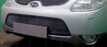 3 199 р. Защитная сетка радиатора в бампер (ячейка 3х7 мм, верх) Стрелка11 Стандарт  Hyundai IX55 (2008-2012) (черная)  с доставкой в г. Калуга. Увеличить фотографию 1