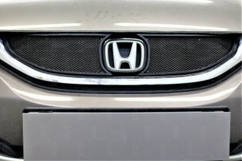 3 499 р. Защитная сетка в решетку радиатора (ячейка 3х7 мм) Стрелка11 Стандарт  Honda Civic  9 (2011-2016) (черная)  с доставкой в г. Калуга. Увеличить фотографию 2