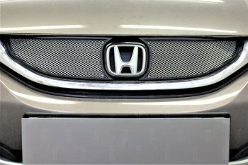 3 679 р. Защитная сетка радиатора в бампер (ячейка 3х7 мм) Стрелка11 Стандарт  Honda Civic  9 (2011-2016) (хром)  с доставкой в г. Калуга. Увеличить фотографию 2