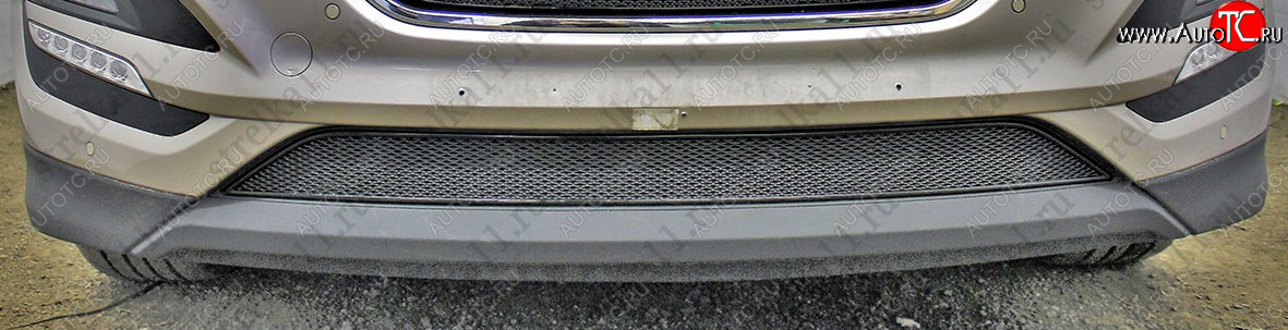 4 599 р. Защитная сетка радиатора в бампер (ячейка 4х10 мм, низ) Стрелка11 Премиум  Hyundai Tucson  3 TL (2015-2018) (черная)  с доставкой в г. Калуга