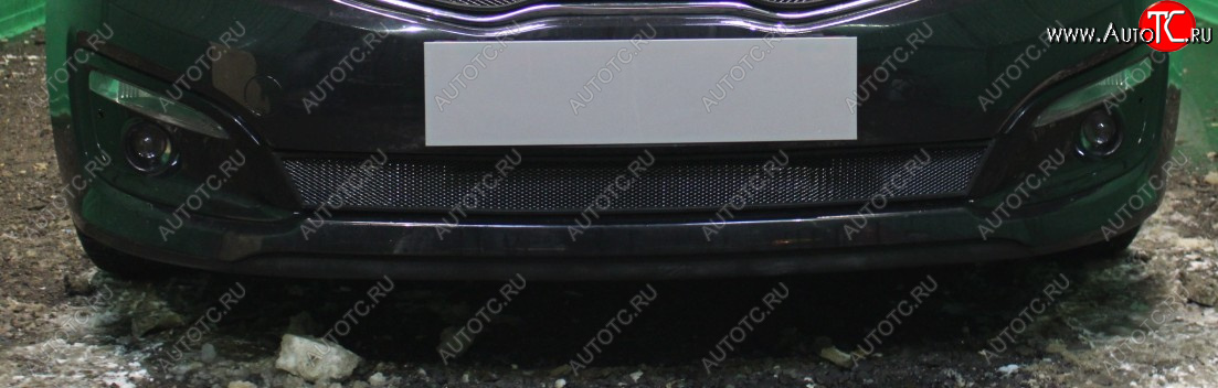 2 769 р. Защитная сетка радиатора в бампер (ячейка 3х7 мм, низ) Стрелка11 Стандарт  KIA Ceed  2 JD (2015-2018) (черная)  с доставкой в г. Калуга