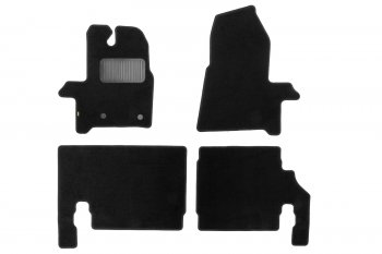 Комплект ковриков в салон (8 мест, чёрные, текстиль) Klever Standard Ford Tourneo Custom дорестайлинг (2012-2018)