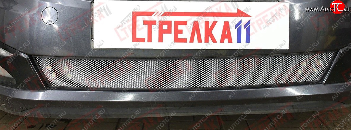 3 199 р. Защитная сетка радиатора в бампер (ячейка 3х7 мм) Стрелка11 Стандарт  KIA Optima  3 TF (2010-2013) (хром)  с доставкой в г. Калуга