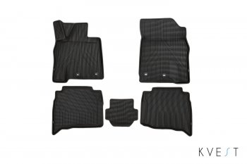 5 349 р. Комплект ковриков в салон Kvest 3D (полистар основа - чёрная. кант - серый) Lexus LX 450d J200 (2015-2024)  с доставкой в г. Калуга. Увеличить фотографию 1