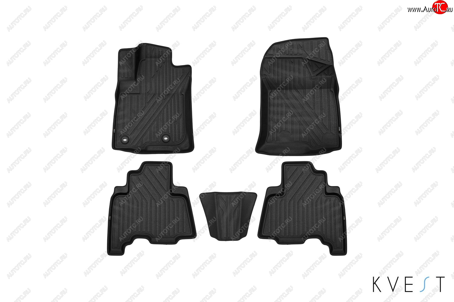 4 649 р. Комплект ковриков в салон (цвет: основа - черный, кант - чёрный, полистар) KVEST 3D Toyota Land Cruiser Prado J150 1-ый рестайлинг (2013-2017)  с доставкой в г. Калуга