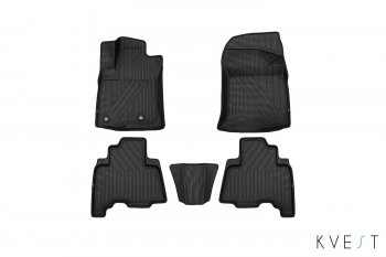 4 649 р. Комплект ковриков в салон (цвет: основа - черный, кант - серый, полистар) KVEST 3D Toyota Land Cruiser Prado J150 1-ый рестайлинг (2013-2017)  с доставкой в г. Калуга. Увеличить фотографию 1