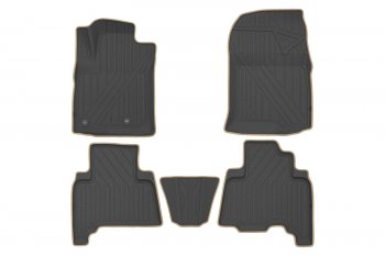 5 999 р. Комплект ковриков в салон Kvest 3D (полистар, основа - чёрная, кант - бежевый) Toyota Land Cruiser Prado J150 1-ый рестайлинг (2013-2017)  с доставкой в г. Калуга. Увеличить фотографию 1