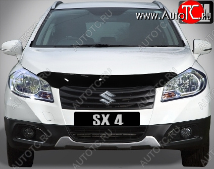 4 599 р. Дефлектор капота SIM  Suzuki SX4 ( GYA,GYB,  JYB, JYA) (2010-2016)  рестайлинг, хэтчбэк, хэтчбэк дорестайлинг  с доставкой в г. Калуга