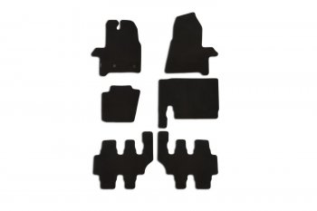 Комплект ковриков в салон (8 мест, текстиль, чёрные) Element Ford Tourneo Custom дорестайлинг (2012-2018)
