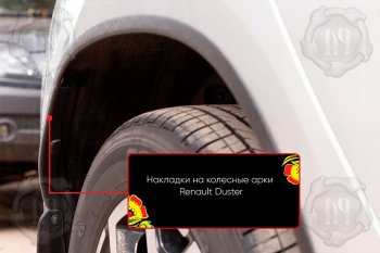 1 359 р. Задняя правая накладка на колесные арки Вариант 2 Русская Артель  Renault Duster  HM (2020-2024) (Поверхность текстурная)  с доставкой в г. Калуга. Увеличить фотографию 1