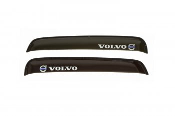 Дефлекторы окон (с логотипом VOLVO, накладные, дымчатые) REIN Volvo FH 12 2-ое поколение (2002-2012)