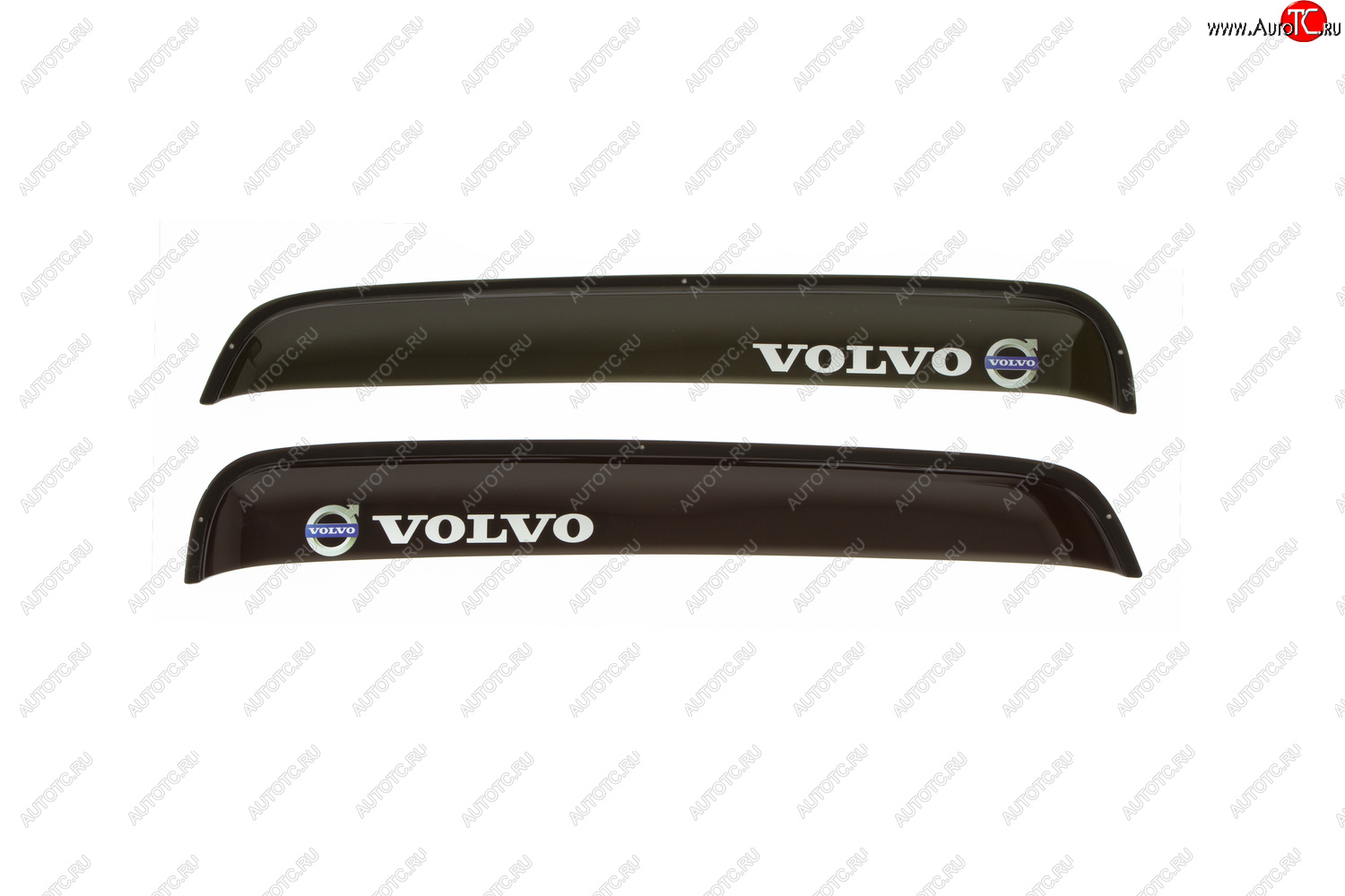 1 219 р. Дефлекторы окон (с логотипом VOLVO, накладные, дымчатые) REIN Volvo FH 12 2-ое поколение (2002-2012) (Дымчатые)  с доставкой в г. Калуга