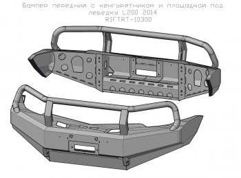 53 999 р. Бампер передний силовой РИФ Mitsubishi Pajero Sport PB рестайлинг (2013-2017) (С защитной дугой и защитой бачка омывателя)  с доставкой в г. Калуга. Увеличить фотографию 4