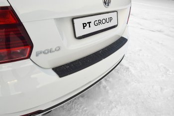 1 039 р. Накладка на задний бампер Petroil Tuning Volkswagen Polo 5 седан рестайлинг (2015-2020) (Текстурная поврехность)  с доставкой в г. Калуга. Увеличить фотографию 2