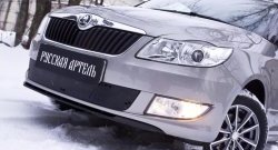 959 р. Зимняя заглушка решетки переднего бампера РА Skoda Fabia Mk2 универсал рестайлинг (2010-2014)  с доставкой в г. Калуга. Увеличить фотографию 1