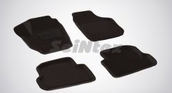 Износостойкие коврики в салон SeiNtex Premium 3D 4 шт. (ворсовые, черные) Skoda Fabia Mk2 универсал дорестайлинг (2007-2010)