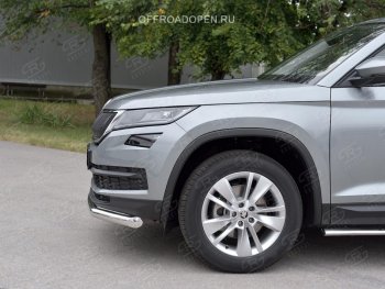 12 999 р. Защита переднего бампера (Ø63 мм, нержавейка) Russtal  Skoda Kodiaq  NU7 (2017-2021)  с доставкой в г. Калуга. Увеличить фотографию 4