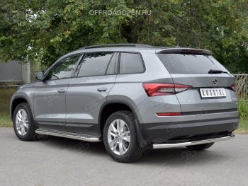 14 799 р. Защита заднего бампера (Ø63 мм, нержавейка) SLITKOFF Skoda Kodiaq NU7 дорестайлинг (2017-2021)  с доставкой в г. Калуга. Увеличить фотографию 2