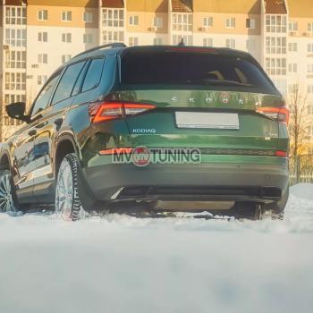 5 399 р. Имитация насадок глушителя MV-Tuning  Skoda Kodiaq  NU7 (2017-2021) дорестайлинг (SPACE GRAY (серый глянец))  с доставкой в г. Калуга. Увеличить фотографию 4