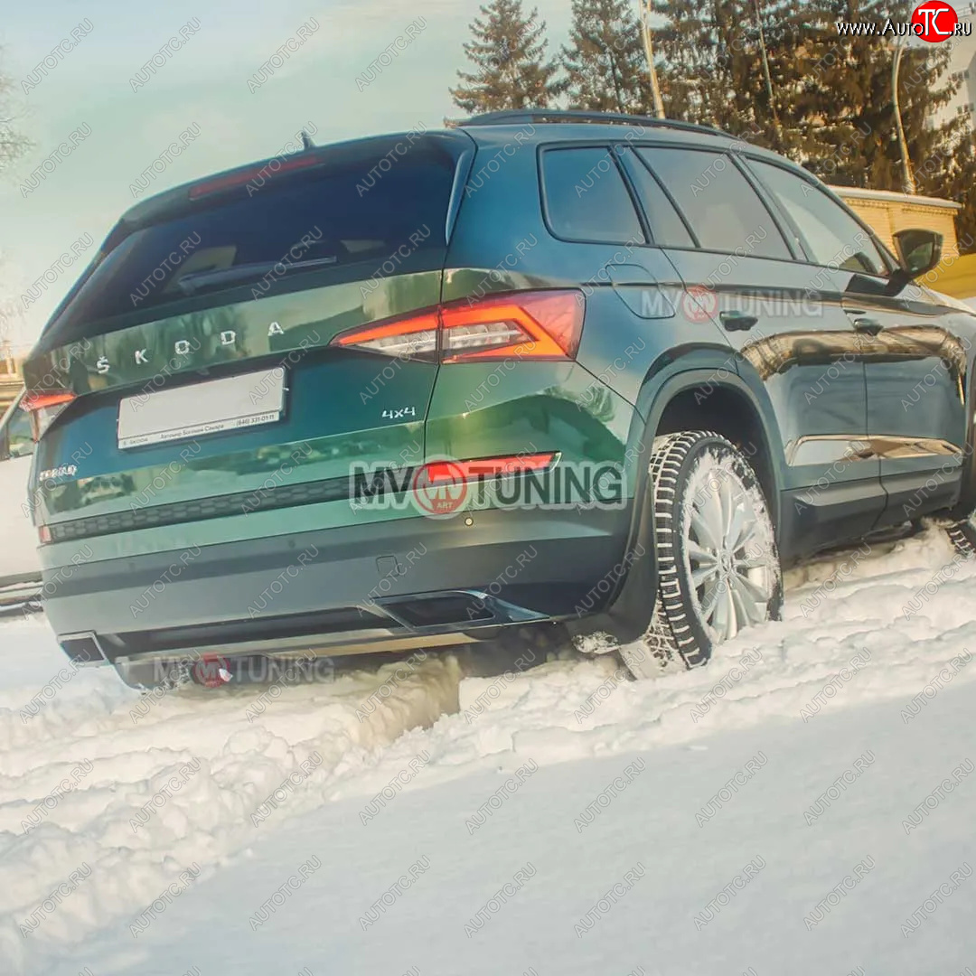 4 199 р. Имитация насадок глушителя MV-Tuning  Skoda Kodiaq  NU7 (2017-2021) дорестайлинг (Неокрашенные)  с доставкой в г. Калуга