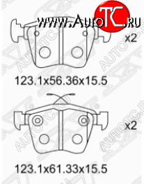 1 099 р. Комплект задних тормозных колодок SAT  Skoda Kodiaq  NU7 (2017-2021), Volkswagen Passat  B7 (2010-2015)  с доставкой в г. Калуга