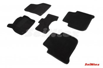 Комплект 3D ковриков в салон (ворсовые / чёрные) Seintex Skoda Kodiaq NU7 дорестайлинг (2017-2021)
