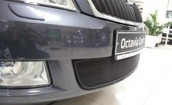 Сетка на бампер Russtal (черная) Skoda Octavia A5 рестайлинг универсал (2008-2013)