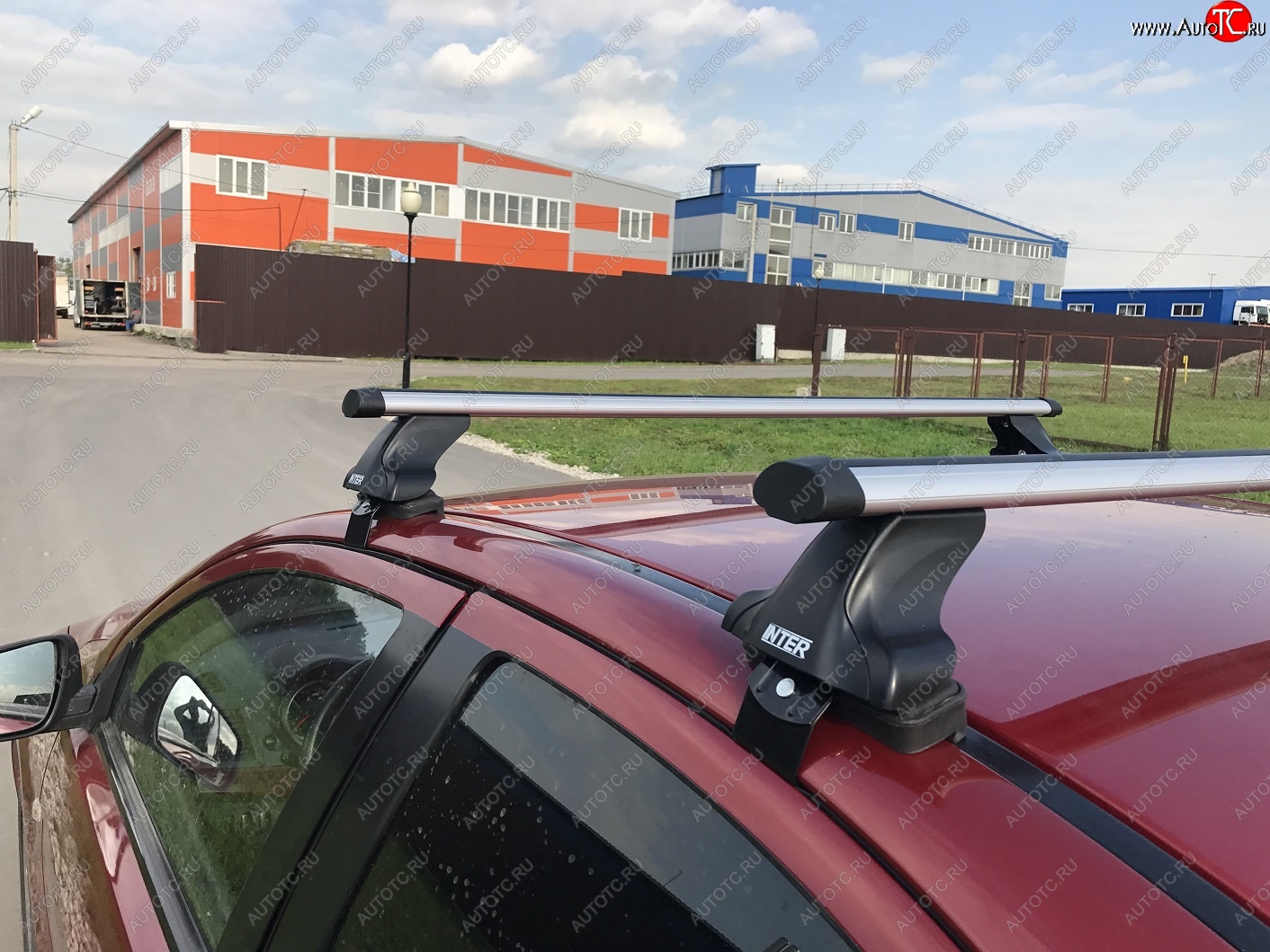 5 349 р. Багажник на крышу Inter  Skoda Octavia  A7 (2012-2020) (Алюминиевые поперечины Аэро, 120 см)  с доставкой в г. Калуга