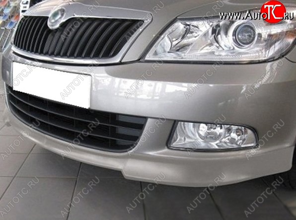 3 949 р. Накладка на передний бампер CT v3 Skoda Octavia A5 лифтбэк рестайлинг (2008-2013) (Неокрашенная)  с доставкой в г. Калуга