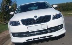 5 999 р. Накладка на передний бампер CT Skoda Octavia A7 дорестайлинг лифтбэк (2012-2017) (Неокрашенная)  с доставкой в г. Калуга. Увеличить фотографию 4