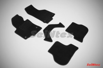 2 499 р. Ворсовые коврики в салон LUX Seintex Skoda Octavia A7 рестайлинг универсал (2016-2020) (Чёрный)  с доставкой в г. Калуга. Увеличить фотографию 1