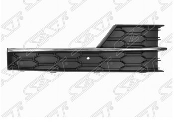 Правая решетка в передний бампер SAT (под ПТФ и хром молдинг) Skoda Octavia A7 рестайлинг универсал (2016-2020)