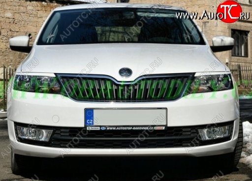 1 099 р. Реснички на фары CT Skoda Rapid NH1 хэтчбэк дорестайлинг (2012-2017) (Неокрашенные)  с доставкой в г. Калуга