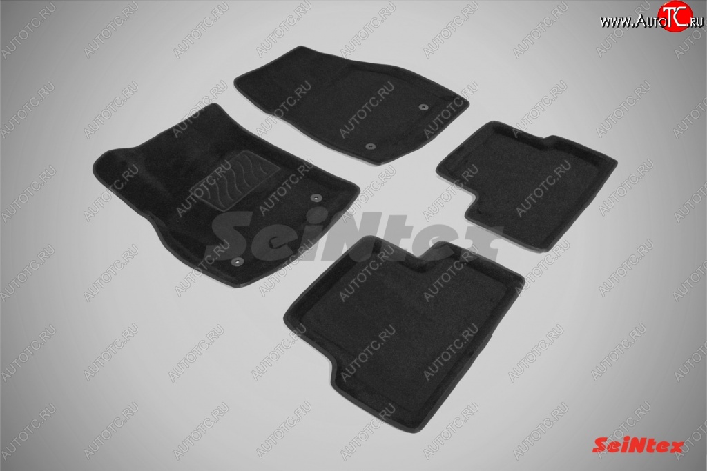 4 999 р. Износостойкие коврики в салон SeiNtex Premium 3D 4 шт. (ворсовые, черные) Skoda Superb B8 (3V) лифтбэк дорестайлинг (2015-2019)  с доставкой в г. Калуга