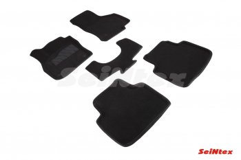 4 299 р. Комплект ворсовых ковриков в салон Seintex (3D) Skoda Superb B8 (3V) лифтбэк рестайлинг (2019-2024) (Черный)  с доставкой в г. Калуга. Увеличить фотографию 1