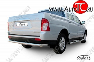 9 809 р. Защита заднего бампера Arbori SSANGYONG Actyon Sport (2012-2024)  с доставкой в г. Калуга