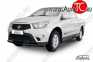 5 777 р. Защита переднего бампера Arbori SSANGYONG Actyon Sport (2012-2024)  с доставкой в г. Калуга