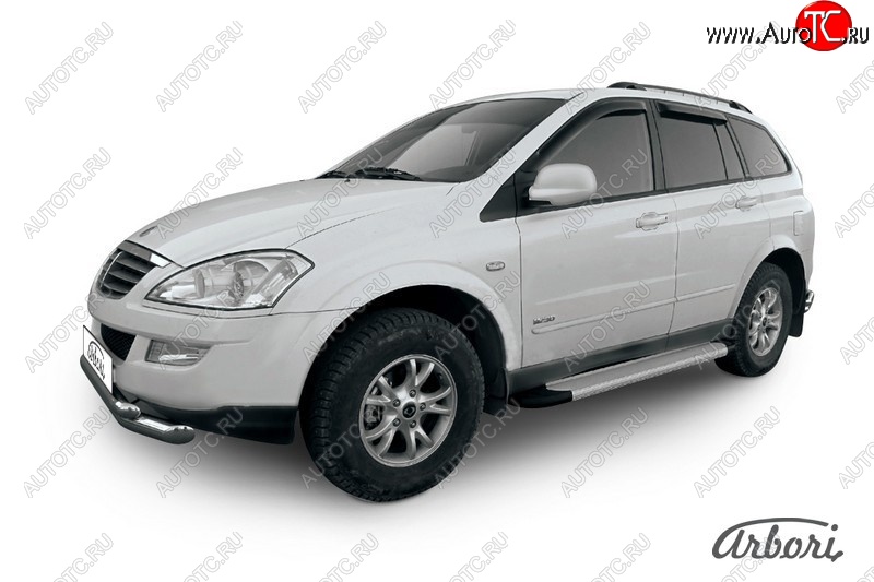 10 979 р. Порожки для ног Arbori Optima Silver SSANGYONG Kyron рестайлинг (2007-2016)  с доставкой в г. Калуга