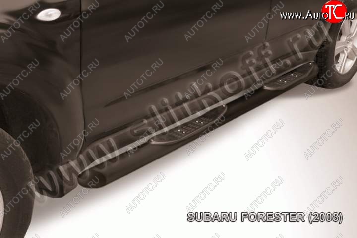 9 749 р. Защита порогов Slitkoff  Subaru Forester  SH (2008-2013) (Цвет: серебристый)  с доставкой в г. Калуга
