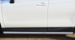 13 849 р. Защита порогов из круглой трубы диаметром 63 мм Russtal  Subaru Forester  SJ (2012-2016) (Защита порогов с со скосами на торцах (вариант 1))  с доставкой в г. Калуга. Увеличить фотографию 5