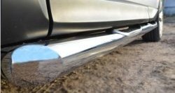 18 799 р. Защита порогов с пластиковыми вставками для ног из круглой трубы диаметром 76 мм Russtal  Subaru Forester  SJ (2012-2016) (Защита порогов с со скосами на торцах (вариант 1))  с доставкой в г. Калуга. Увеличить фотографию 3