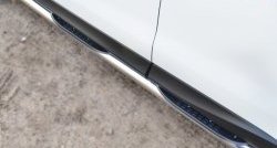 18 799 р. Защита порогов с пластиковыми вставками для ног из круглой трубы диаметром 76 мм Russtal  Subaru Forester  SJ (2012-2016) (Защита порогов с со скосами на торцах (вариант 1))  с доставкой в г. Калуга. Увеличить фотографию 5