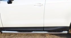 18 799 р. Защита порогов с пластиковыми вставками для ног из круглой трубы диаметром 76 мм Russtal  Subaru Forester  SJ (2012-2016) (Защита порогов с со скосами на торцах (вариант 1))  с доставкой в г. Калуга. Увеличить фотографию 7