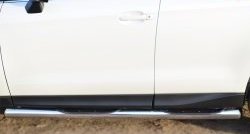 18 799 р. Защита порогов с пластиковыми вставками для ног из круглой трубы диаметром 76 мм Russtal  Subaru Forester  SJ (2012-2016) (Защита порогов с со скосами на торцах (вариант 1))  с доставкой в г. Калуга. Увеличить фотографию 10